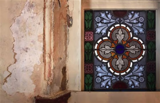 Damage to the walls is seen at Metropolitan AME Church, one of the locations announced by the National Trust for Historic Preservation as America's 11 Most Endangered Historic Places.